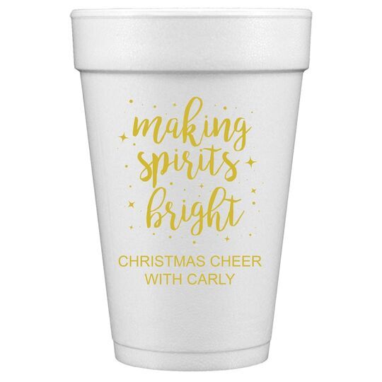 Making Spirits Bright Styrofoam Cups